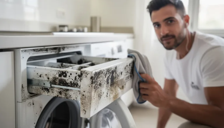 Il cassetto della lavatrice è pieno di muffa nera? Il trucco per pulirlo senza smontarlo