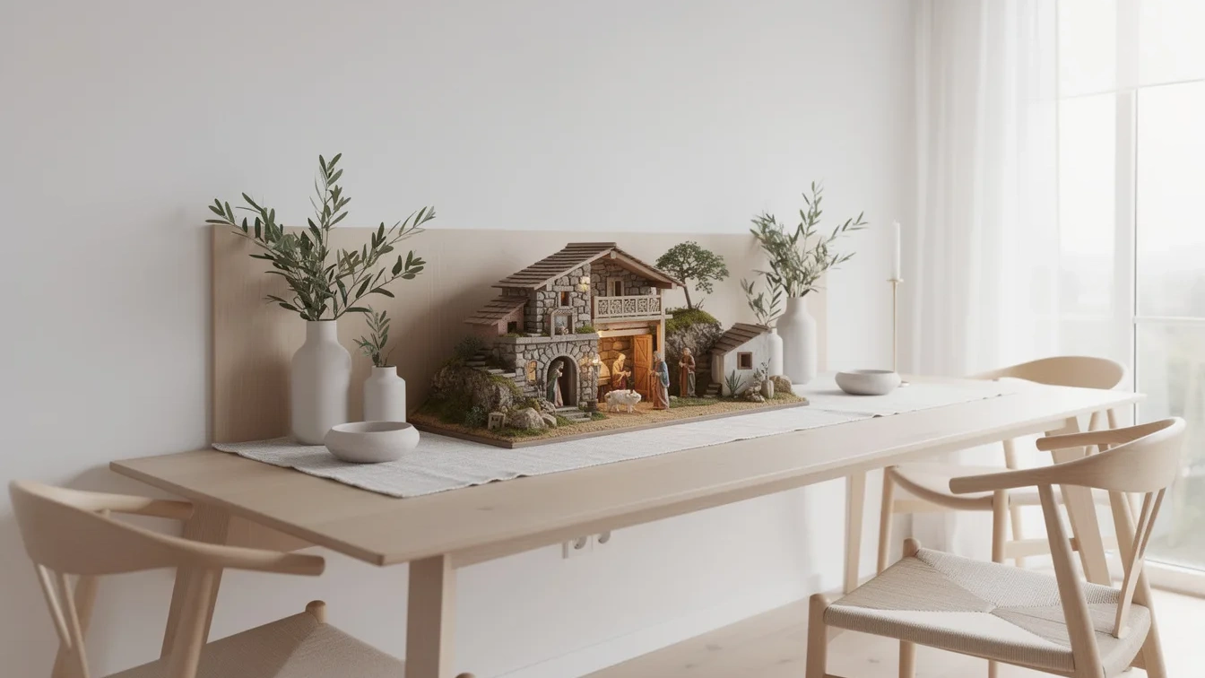 La prospettiva del presepe che lo fa sembrare enorme anche se è piccolo